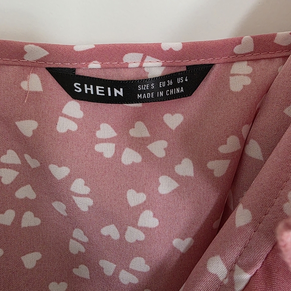 Pink Heart-Print Ruffle Wrap Dress - Picture 4 of 13